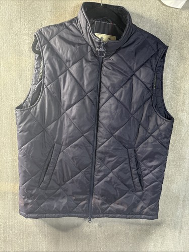 Barbour Men's Finn Gilet Full Zip Quilted Vest Size L Blue Navy Color