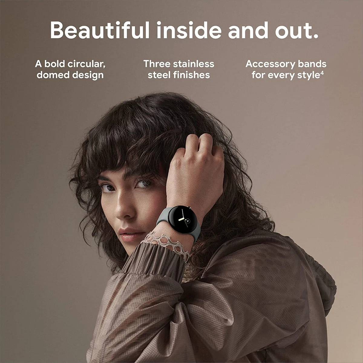 Google Pixel Watch 41mm LTE Cellular Unlocked Silver Case Charcoal Band *