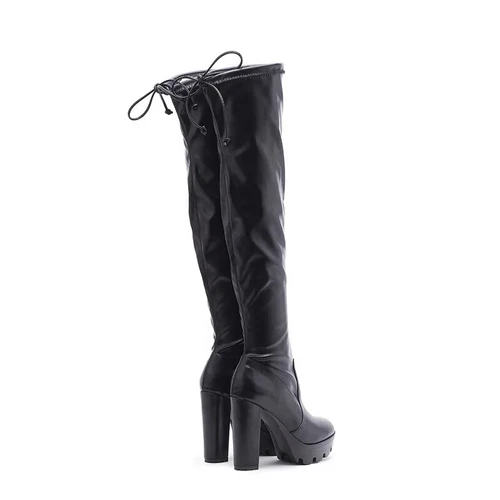 Mujeres Botas hasta el muslo Invierno Tacones altos Sobre la rodilla Botas Otoño Zapatos - Imagen 12 de 26