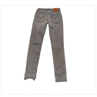 Levis Girls 711 Skinny Jeans Size 12 Regular Light Wash Low Rise School Preppy