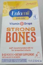 Gotas de suplemento de vitamina D Enfamil D-Vi-Sol para bebés, biberón cuentagotas de 50 ml.