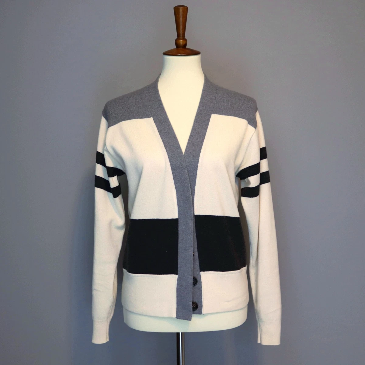 Cardigan Brunello Cucinelli Maille Rayée à Sequins Et Paillettes - Femme, Taille M, Gris Multicolore, Italie