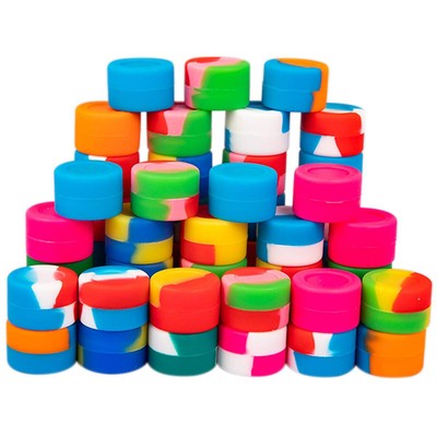 100pcs 3ml Non-Stick Silicone Containers Multi Use Storage Jars Assorted Colors