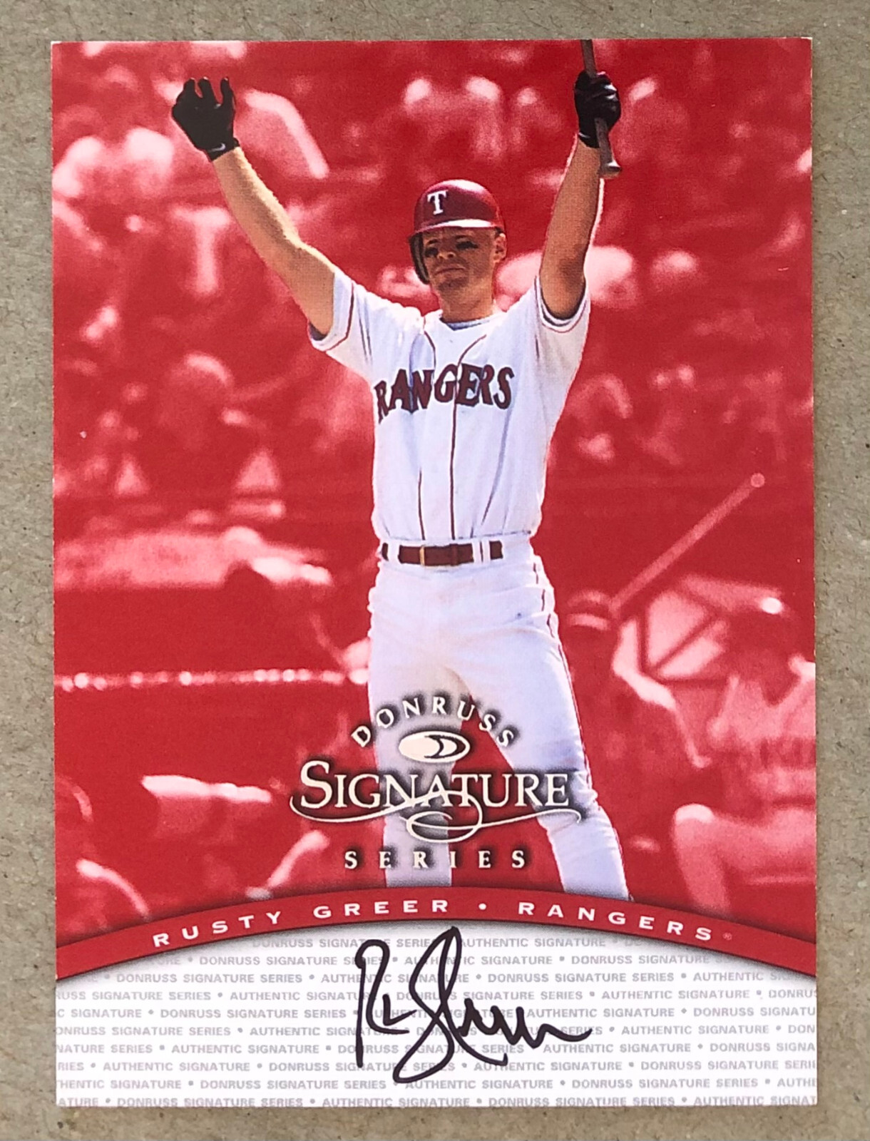 1997 Donruss Signature Autographs - Rusty Greer - Texas Rangers - NrMt