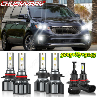 For Kia Sedona 2019-2020 6x LED Headlight Hi/Lo Beam Fog - Main Image