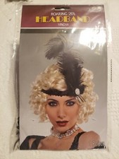 Roaring 20s Flapper Black Sequin Headband Costume Accessory Set