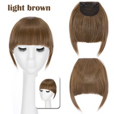 Clip in Side Bangs AS Human Hair Fringe Neat Front Bangs Piece Hair Extensions