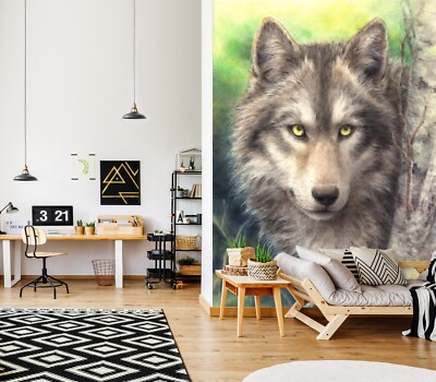 3D Grey Wolf A2807 Wallpaper Wall Mural Self-adhesive Kayomi Harai Amy 2023