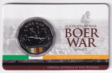 AUSTRALIAN: 2014 50 CENT AUSTRALIAN AT WAR BOER WAR COIN ON CARD .