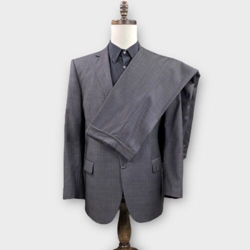 Traje Brooks Brothers Para Hombre 43R/W37 Gris Cuadros 1818 Fitzgerald Drago Hecho en Italia - Imagen 2 de 17