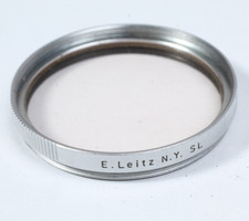 LEICA LEITZ NY SL 42MM SKYLIGHT FILTER IN THE CASE AND BOX CLEAN GLASS  RING
