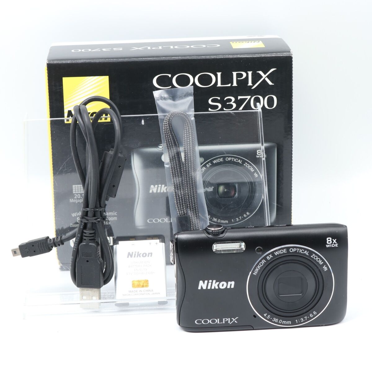 Nikon Coolpix S3700 Black 20MP 8x Compact Digital Camera Nikon Coolpix S3700 Black 20MP 8x Compact Digital Camera
