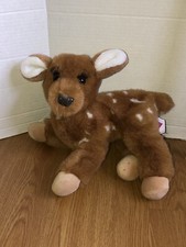 Vintage 1989 Dakin Plush Reindeer Tawnee Fawn w/ Long Eyelashes 12  Brown
