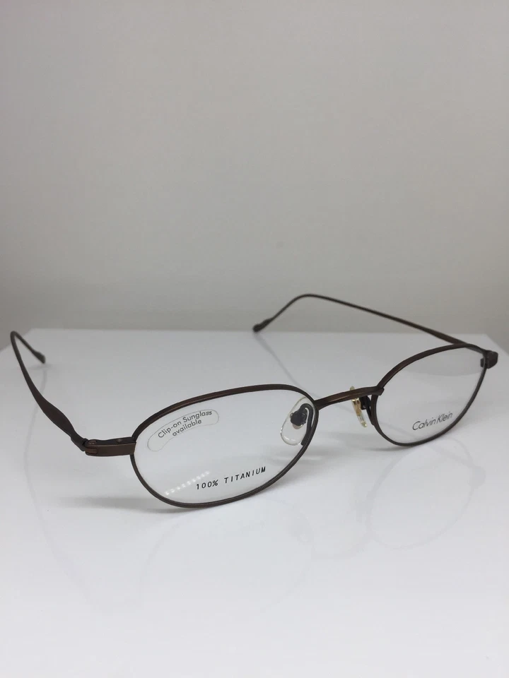 New VINTAGE CALVIN KLEIN Eyeglasses CK 510 100% Titanium Matte Brown 50mm Japan - Image 4 of 4