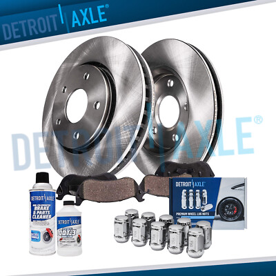 Front Disc Rotors Brake Pads w/10pc Lug Nuts for Legacy Impreza Outback Forester