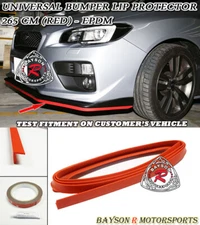 Universal Front Bumper Lip Splitter Protector 265CM (Red EPDM Rubber)