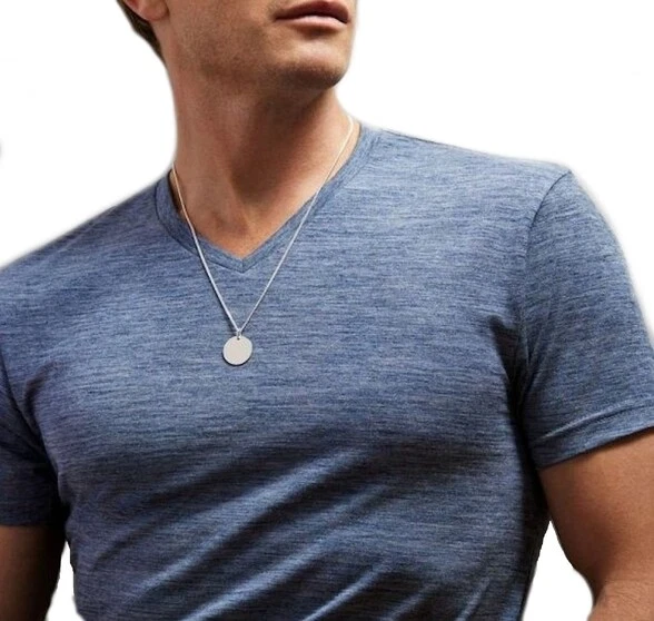 Engraved Circle Pendant Necklace for Men Personalized Necklace Boyfriend Gift