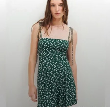 Reformation Sarah Mini Dress in Chive Green Floral Print 2