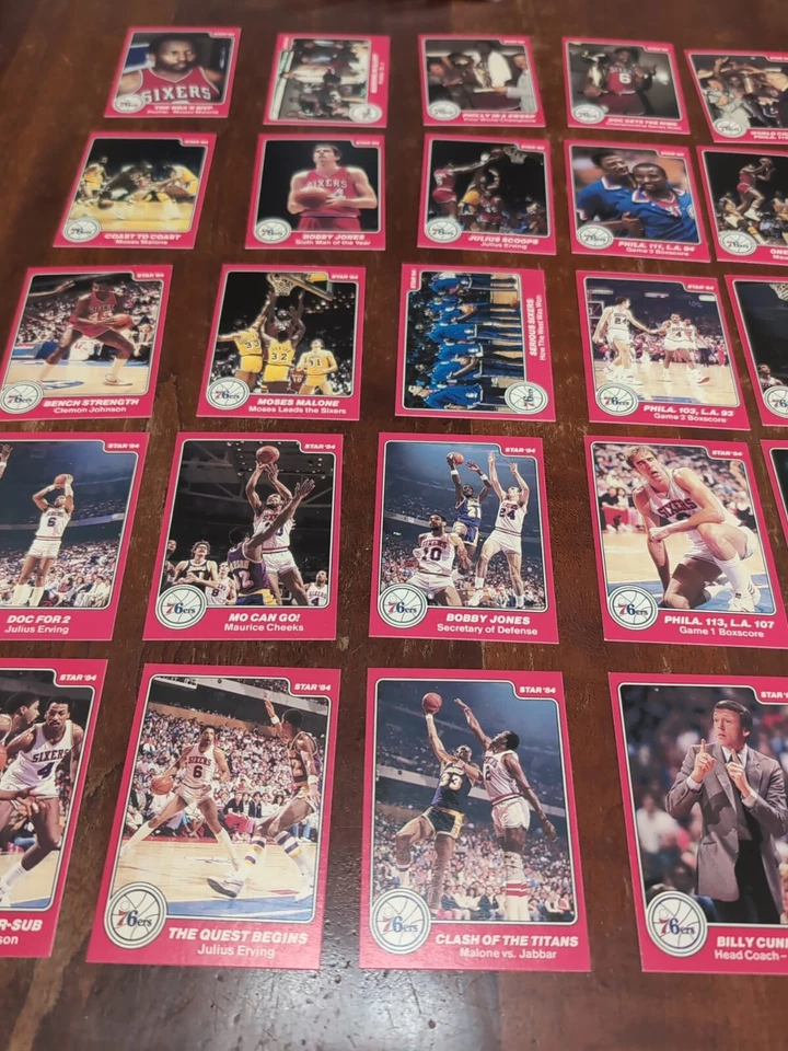 1984 Star Philadelphia 76ers 1982-83 NBA World Champions 25 Card Set Erving  - Image 3 of 4
