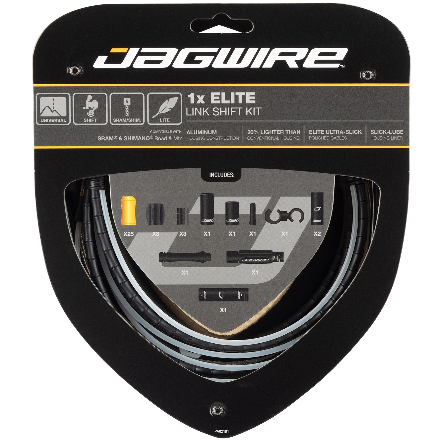 Kit gaine dérailleur 1X Elite Link noir haute performance en alu