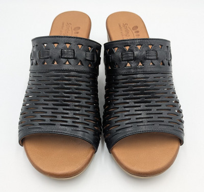 Womens Spring Step Anika Open Toe Heeled Leather Slide Womens 37 EU (US 6.5-7)