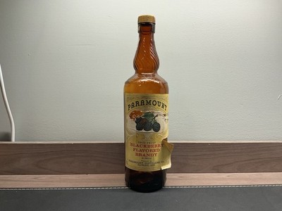 Paramount Blackberry Flavored Brandy 80 Proof Brown Liquor Bottle EMPTY