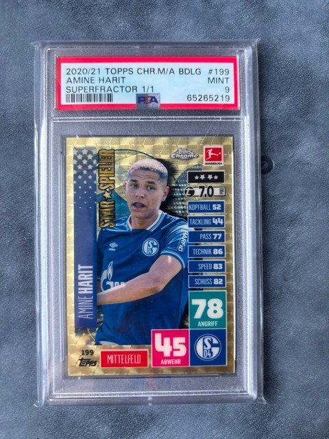 2020-21 Topps Match Attax Bundesliga Amine Harit 1/1 FC Schalke 04 Superfractor