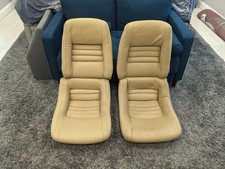 Corvette C3 Late 70s Leather Seat On Foam Cushion. Tan Doeskin Used. Flaws.