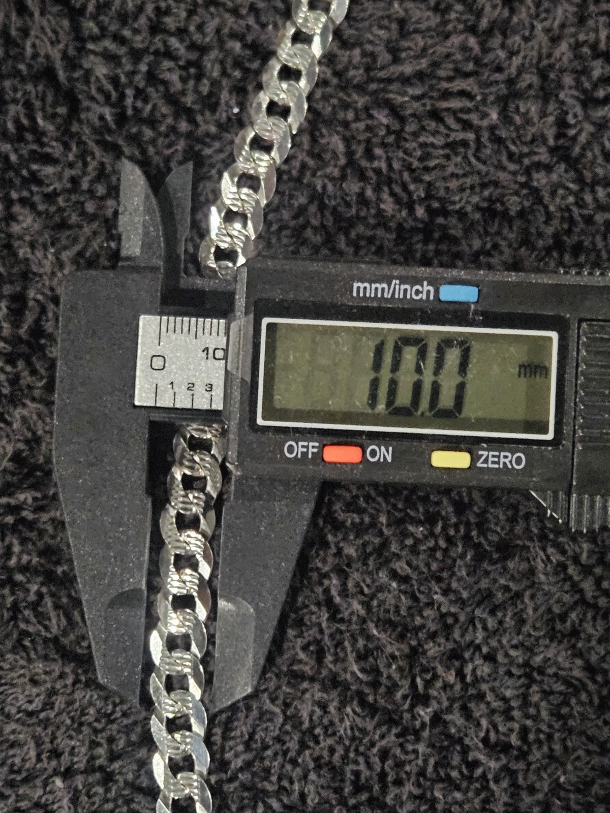 Solid 925 Silver Diamond Cut Flat Miami Curb Cuba… - image 4