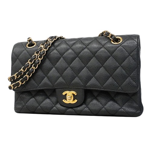 Chanel Matelassé Shoulder Bag, Double Flap, Chain, CaviarSkinLeath... GZl1ifwz