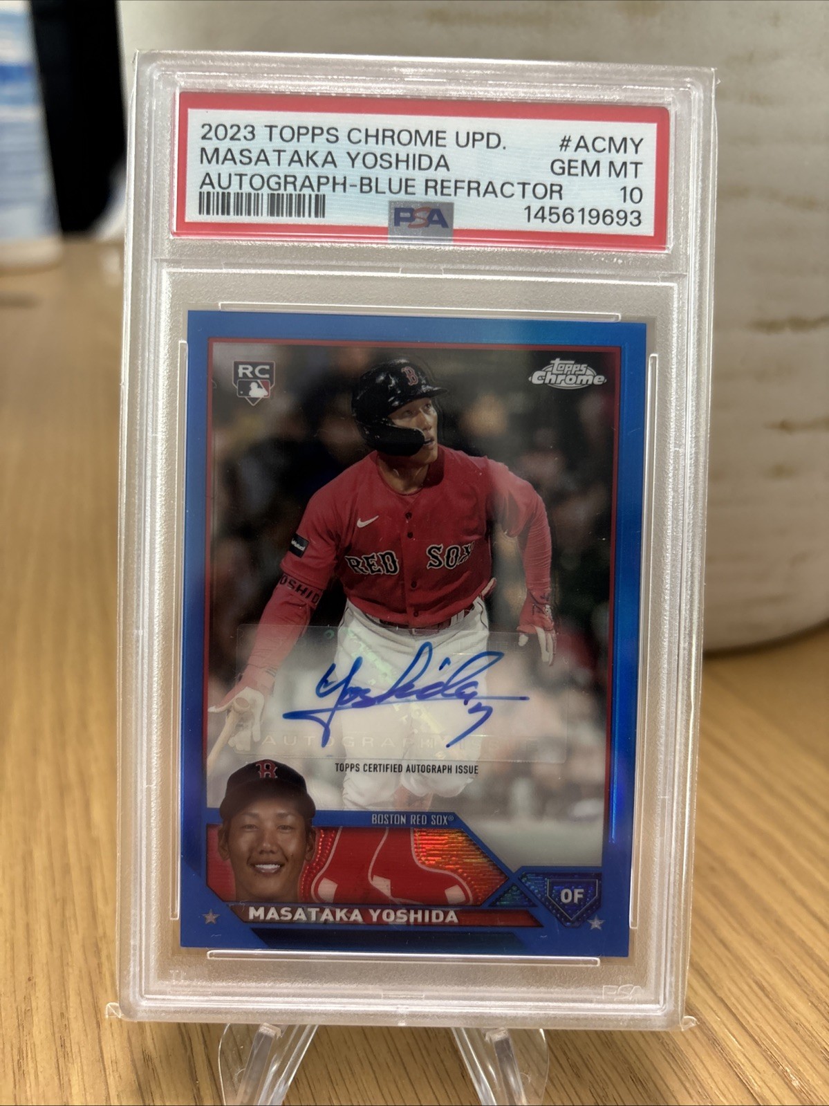 2023 Topps Chrome - Autographs Masataka Yoshida #RA-MY Blue Refractor /150