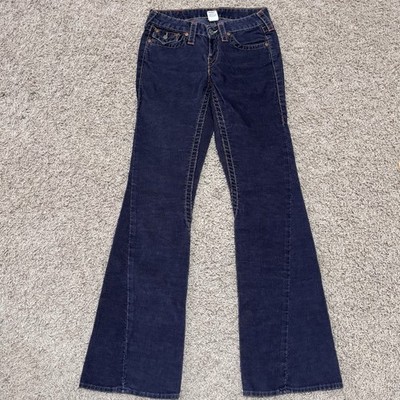 True Religion Woman s Dark Blue Corduroy Section #503 Flared Y2K Rare Pants 26