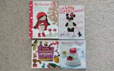 4 crochet pattern books amigurumi, toys, gifts, dolls,food