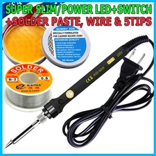 Soldering Iron Electric Gun Adjustable Temperature Welding Solder Wires + Paste
