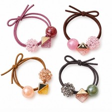 4-Pack Elastic Hair Ties for Women Fashion Ponytail Holders Bracelet Hair Bands