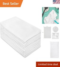 Luxury Set of 12 White Waffle Weave Kitchen Towels - Soft, Absorbent, Easy Care