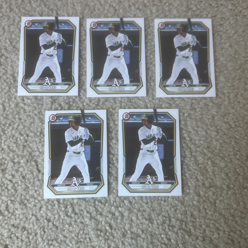 Presale 2026 Bowman Baseball Paper Leo De Vries 5-Card Lot #BP-63 Athletics