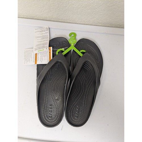 Crocs Iconic Comfort Flip Flop Black Sandals Womens Size 7 NWT - Picture 8 of 10