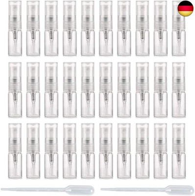 Enslz Mini Spray Bottle 2 ml Pack of 30 Refillable Glass Spray Bottles Glass