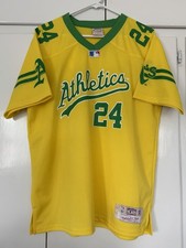 MITCHELL & NESS OAKLAND ATHLETICS A’S HENDERSON 24 JERSEY HARDWOOD CLASSICS MLB