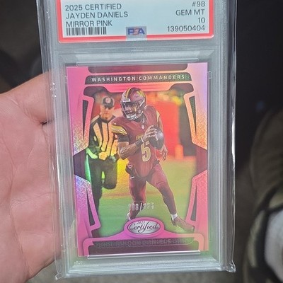 Panini 2025 Certified Jayden Daniels Mirror Pink #98 /225 PSA 10 POP 1 