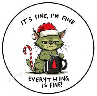 IT'S FINE I'M FINE EVERYTHING IS FINE ENVELOPE SEALS LABELS STICKERS FAVORS