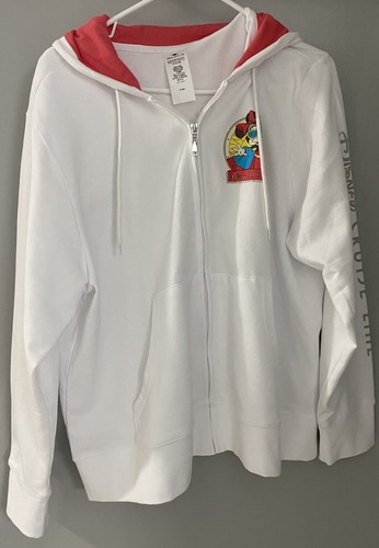 Disney Cruise Line Zippered Hoodie jacket XL (adult), White, New Without Tags