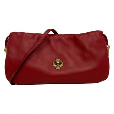 VERSACE Red Leather Shoulder Bag
