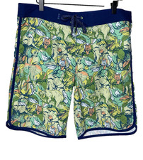 William Murray Green Animal Board Shorts Print Swim Trunks Men's 34 Golf Drink