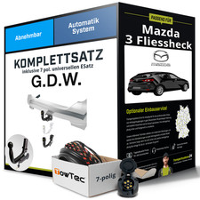 Anhängerkupplung abnehmbar für MAZDA 3 Fliessheck +E-Satz EBA EC 94/20