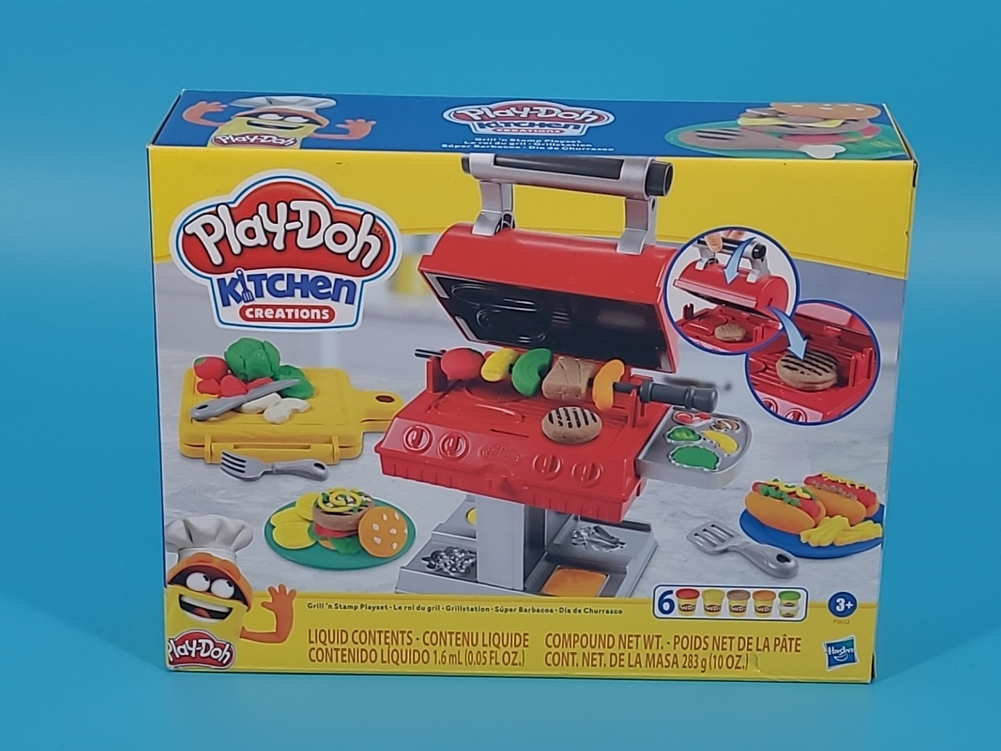 Play-Doh Kitchen Creations GRILLSTATION 6 Dosen Knete + Zubehör | 3+