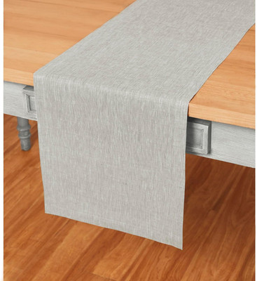 Linen Table Runner 90 Inches Long - Athena, 100% Pure Linen Oyster Grey 14 X 90