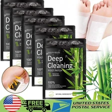 10~60PCS Foot Detox Patches Pads Remove Toxins Deep Cleansing Herbal Bamboo