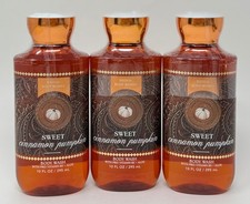 3 BATH  BODY WORKS SWEET CINNAMON PUMPKIN SHOWER GEL VITAMIN B5 ALOE 10OZ LARGE